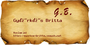 Györkös Britta névjegykártya